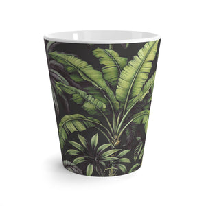 Latte White Mug - Tropical Fruit, Black