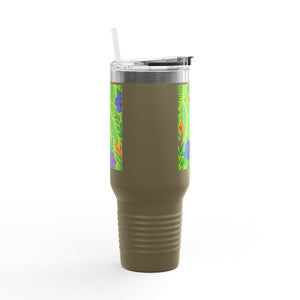 Midnight Flower Lime Insulated Travel Mug - 40oz - Perfect for Outdoor Adventures
