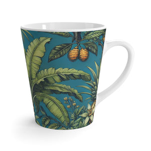 Latte White Mug - Tropical Fruit Blue