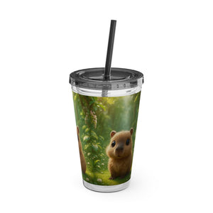 Tropical Tumbler with Straw | 16 oz: Baby Cabybara