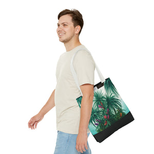 Tiny Palm Island/Black Tote Bag - 3 Sizes