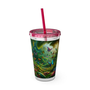 Tropical Tumbler with Straw | 16 oz: Butterflies in a Dell
