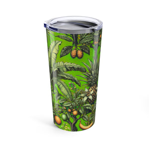 20oz Tropical Glossy Tumbler / Tropical Fruit Green