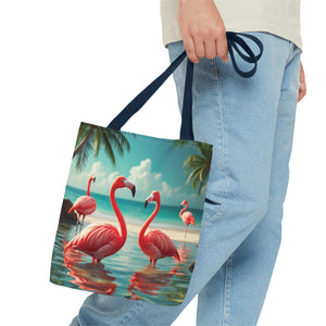 Flamingo Morning Dip Tote Bag — 3 Sizes