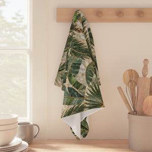 Tropical Palm Tea Towel — Palms Mosaic Microfiber Kitchen Towel