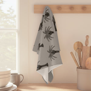 Tropical Microfiber Coffee/Tea Towel – Art Deco Palms, Lt. Grey