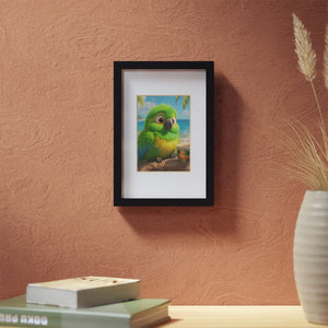 Tropical Parrot Framed Poster — Colorful Green Bird Wall Art