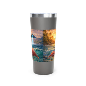 22oz Insulated Tumbler/Vacuum Copper Travel Cup — Flamingos & UFOs