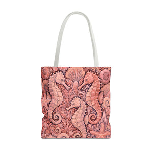 Seahorse Trio Tote Bag, Red - 3 Sizes