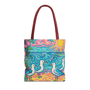 Tropical Beach Seagulls Tote Bag - 3 Sizes