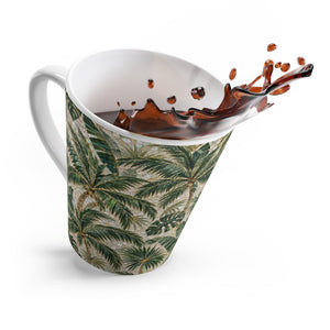 Tropical Palm Latte Mug — Palms Mosaic Coffee Cup