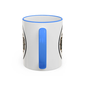 Accent Rim & Handle Coffee Mug — Tropics Lifestyle Coffee Pearl/Palm Logo