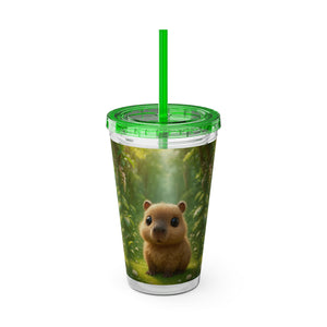 Tropical Tumbler with Straw | 16 oz: Baby Cabybara