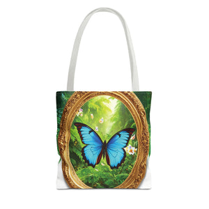 Framed Morpho Butterfly Tote Bag - 3 Sizes