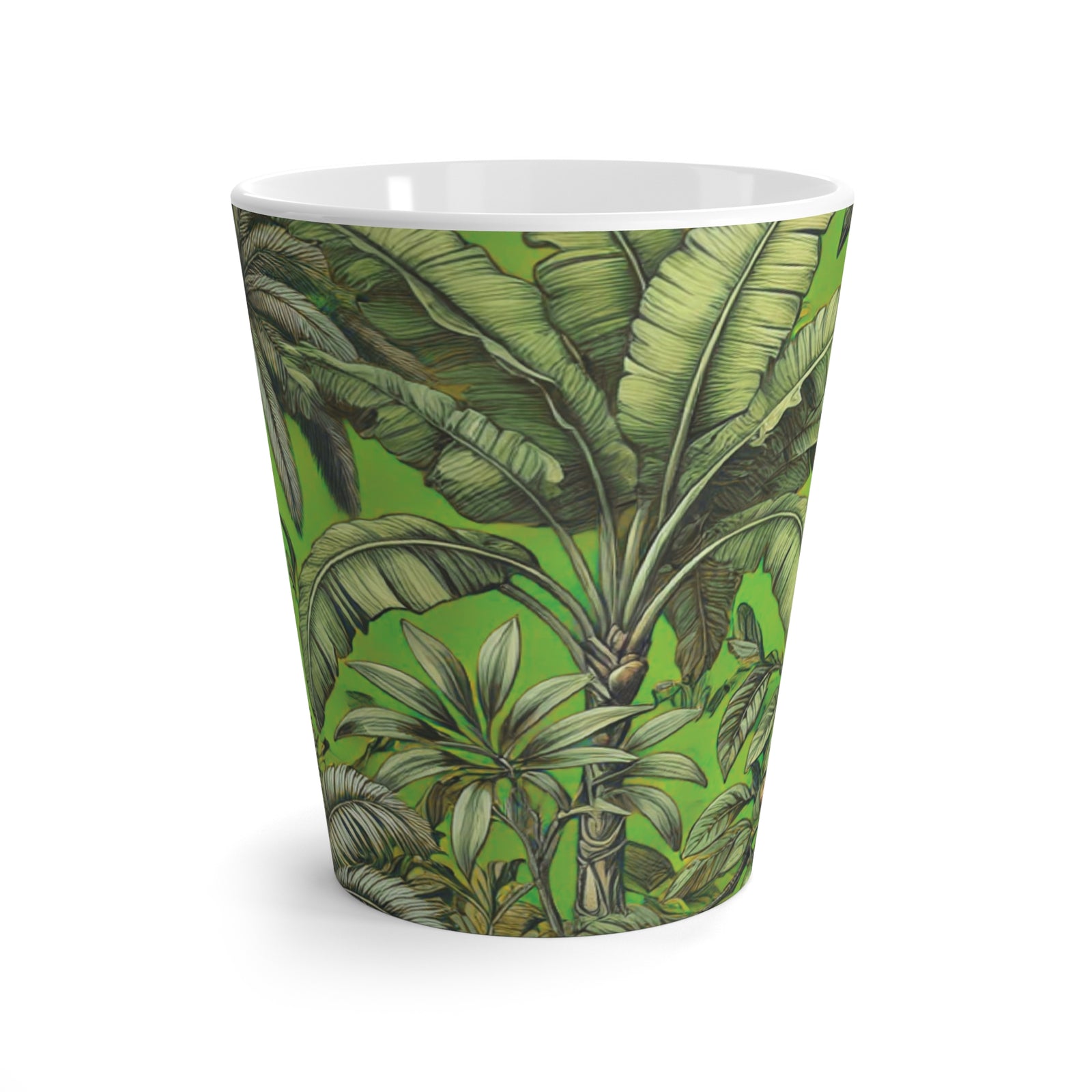 Latte White Mug - Tropical Fruit, Spring Green