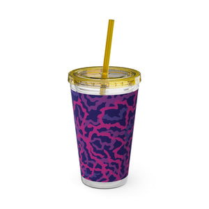 Tropical Tumbler with Straw | 16 oz: Coral Threads, Heatwave