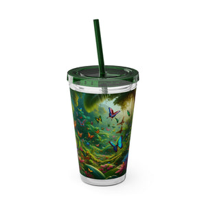 Tropical Tumbler with Straw | 16 oz: Butterflies in a Dell