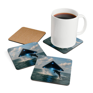 Coaster Set/4 -  UFO and Dolphin