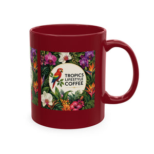 Tropical Coffee Mug, 11 oz — Ceramic Tropics Lifestyle Coffee Colorful Logo