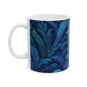Ceramic White Mug - 11oz & 15oz, Rocco Deep Ocean