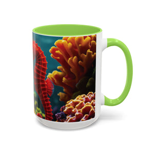 Black Coffee Mug ~ Seahorses in Love