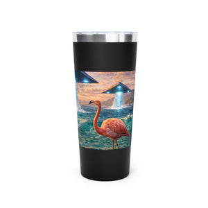 22oz Insulated Tumbler/Vacuum Copper Travel Cup — Flamingos & UFOs