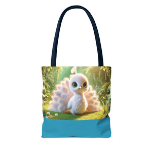 Baby White Peacock Trio Tote Bag - 3 Sizes