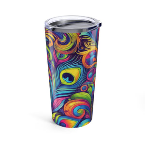 20oz Tropical Glossy Tumbler / Feather Currents Pop