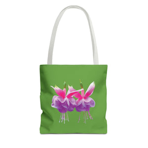 Tropical Real Two Fuchsias/Green Tote Bag - 3 Sizes