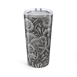 20oz Tropical Glossy Tumbler, Stainless Steel / Seahorse Trio, Noir
