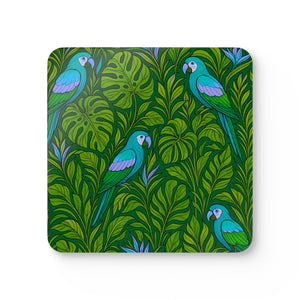 Coaster Set/4 -  Parrot Family/Blue
