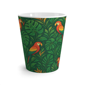 Latte White Mug - Parrot Family