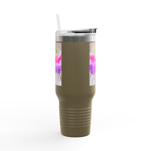 Insulated Travel Mug, 40oz / Floral Two Fuchsias, Gothic - Perfect for Outdoor Adventures