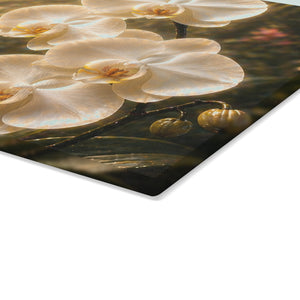 Glass Coffee Station Tray ~ Pearl Orchids