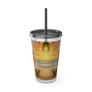 Tropical Tumbler with Straw | 16oz: Tiki the Parrot