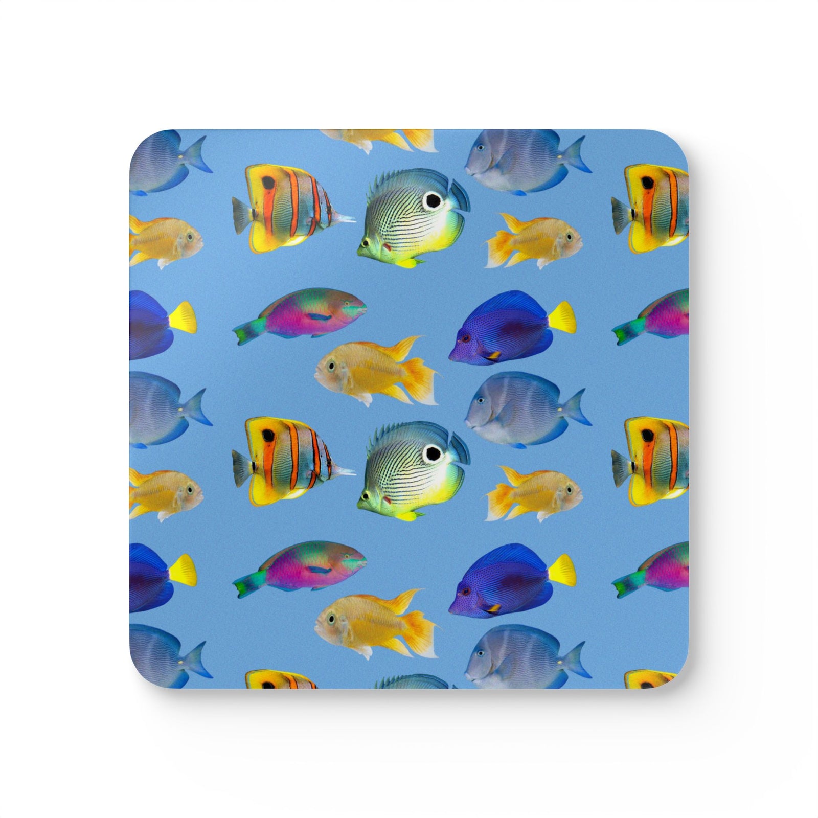 Coaster Set/4 - School of Fish/Light Blue
