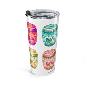 Tumbler 20oz - Pop Art Porcelain Stools, White