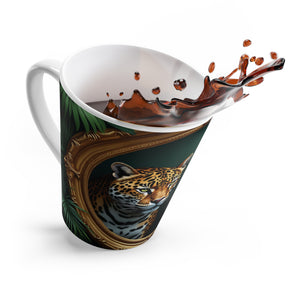 Latte White Mug - Perfect for Coffee Enthusiasts / Framed Jaguars, Macro