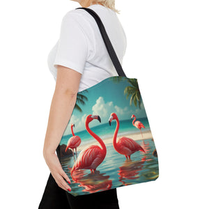 Flamingo Morning Dip Tote Bag — 3 Sizes