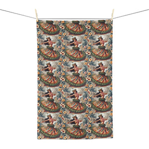 Tropical Microfiber Coffee/Tea Towel — Hawaiian Hula Dancer