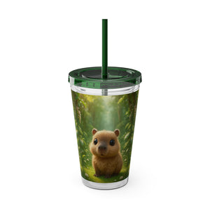 Tropical Tumbler with Straw | 16 oz: Baby Cabybara