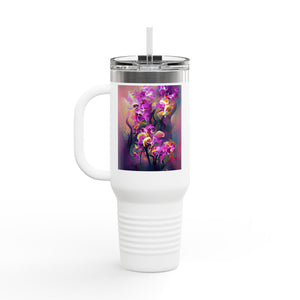 Fantasy Orchids Insulated Travel Mug - 40oz - Perfect for Outdoor Adventures