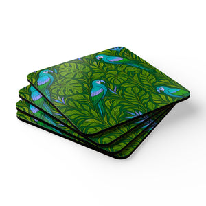 Coaster Set/4 -  Parrot Family/Blue