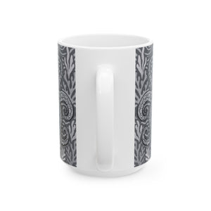 Ceramic White Mug - 11oz & 15oz, Noir Octopus Kraken Joe