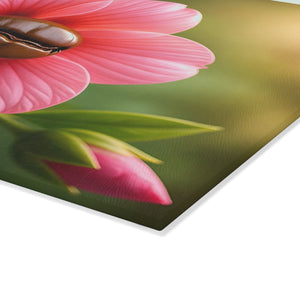 Glass Coffee Station Tray – Coffee Bean Flower, 2 Sizes