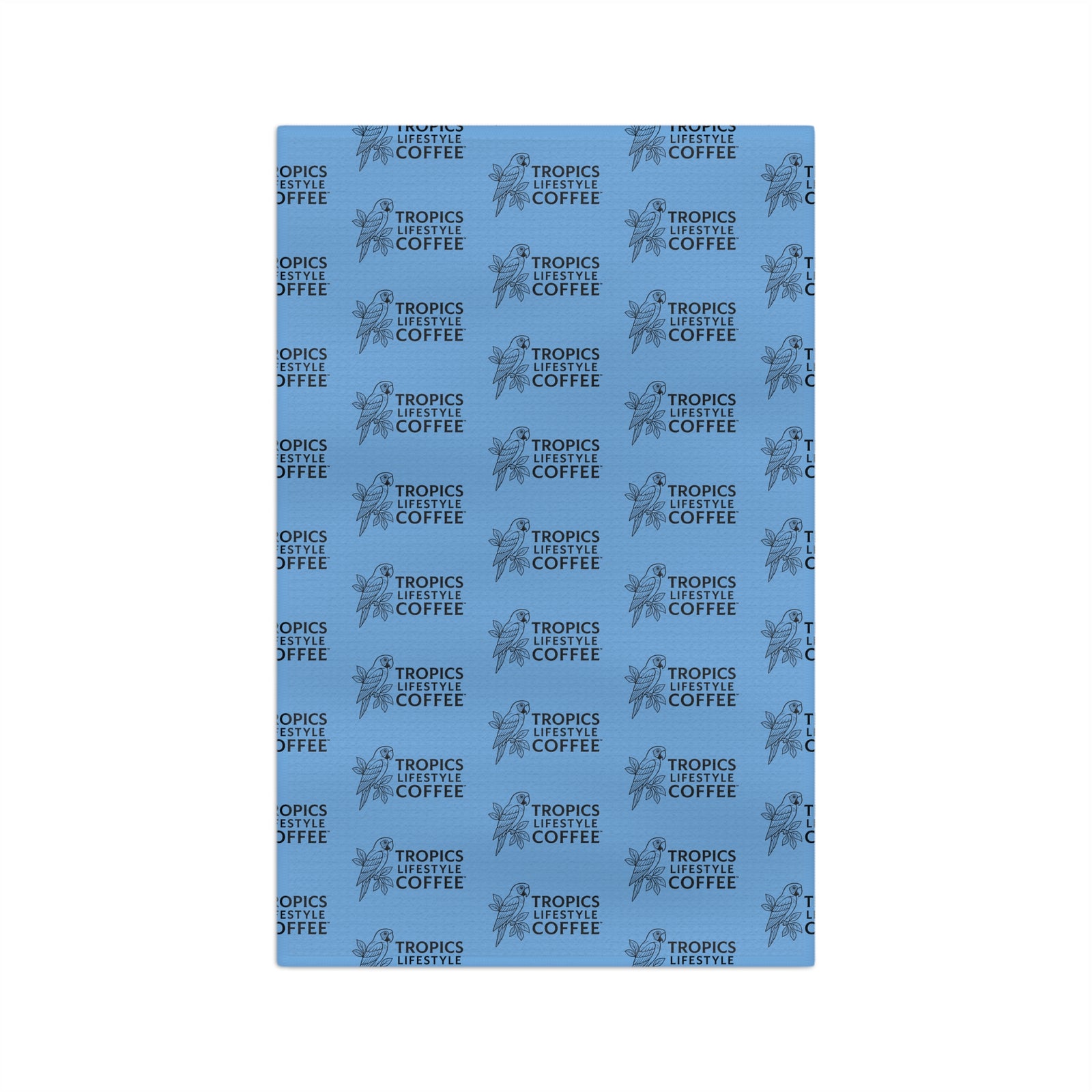 Tropical Microfiber Coffee/Tea Towel — Coffee Brand Mono Logo, lt. blue