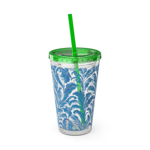 Tropical Tumbler with Straw | 16 oz: Rocco Blues