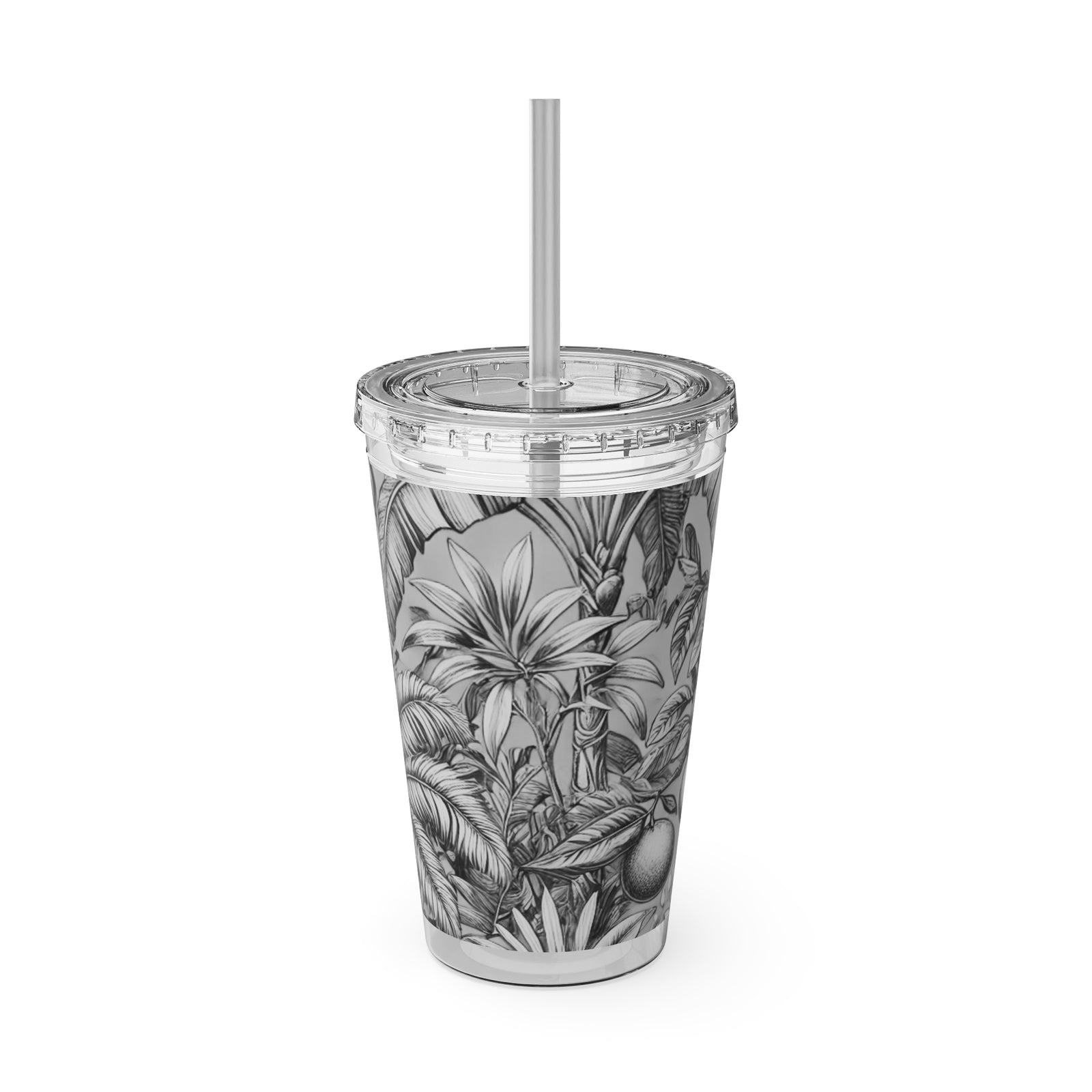 Tropical Tumbler with Straw | 16 oz: Tropical Fruit, Noir