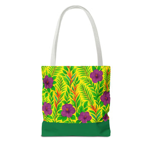 Midnight Flower Lime Tote Bag - 3 Sizes