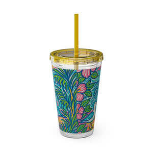 Tropical Tumbler with Straw | 16 oz: Beach Seagulls